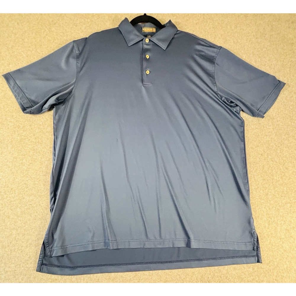 Peter Millar Summer Comfort Golf Polo Shirt Mens XL Blue Performance‎